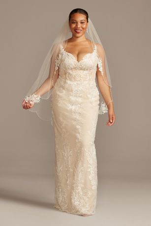 Lace Plus Size Wedding Dress with Tulle ...